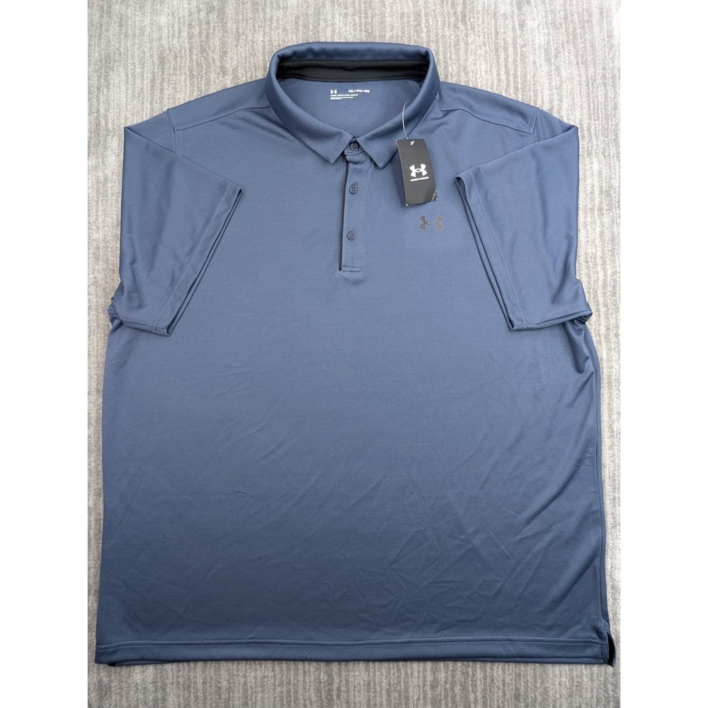 Under Armour UA Golf Performance Polo Shirt Men's 4XL Blue SS Loose Fit NWT